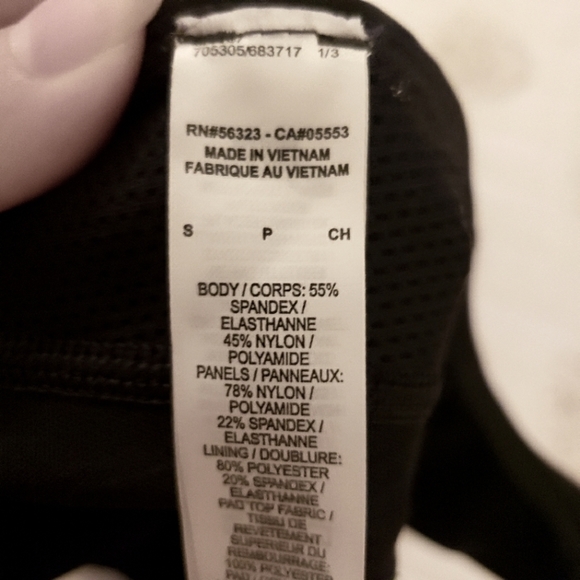 Nike small black sheer bottom detail padded racerback sports bra NWOT - Picture 5 of 5